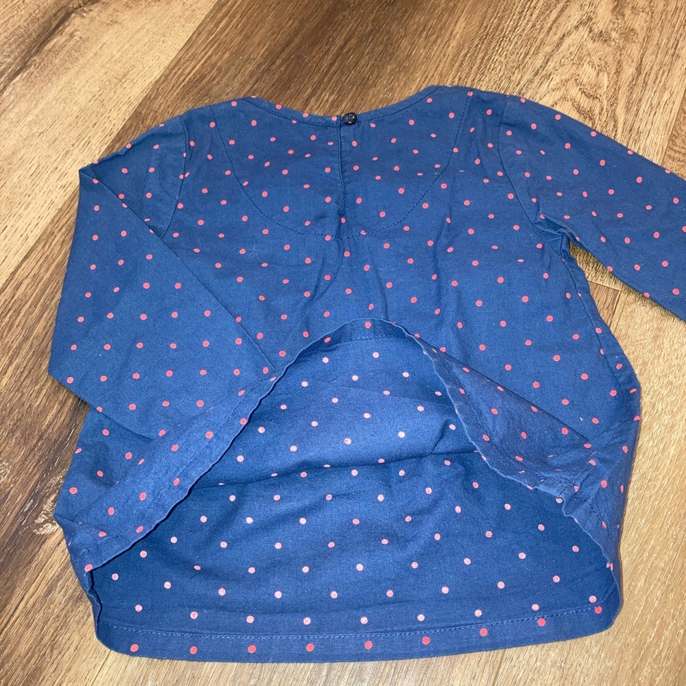 Beebay Blue & Red Polkadot Long Sleeve Shirt Football Basketball Baseball 18-24m - Picture 6 of 10